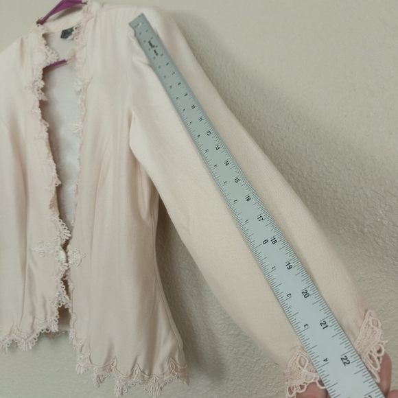 vintage Cachet by Bari Protas women's jacket with lace at the edge size 11/12 - Picture 4 of 14